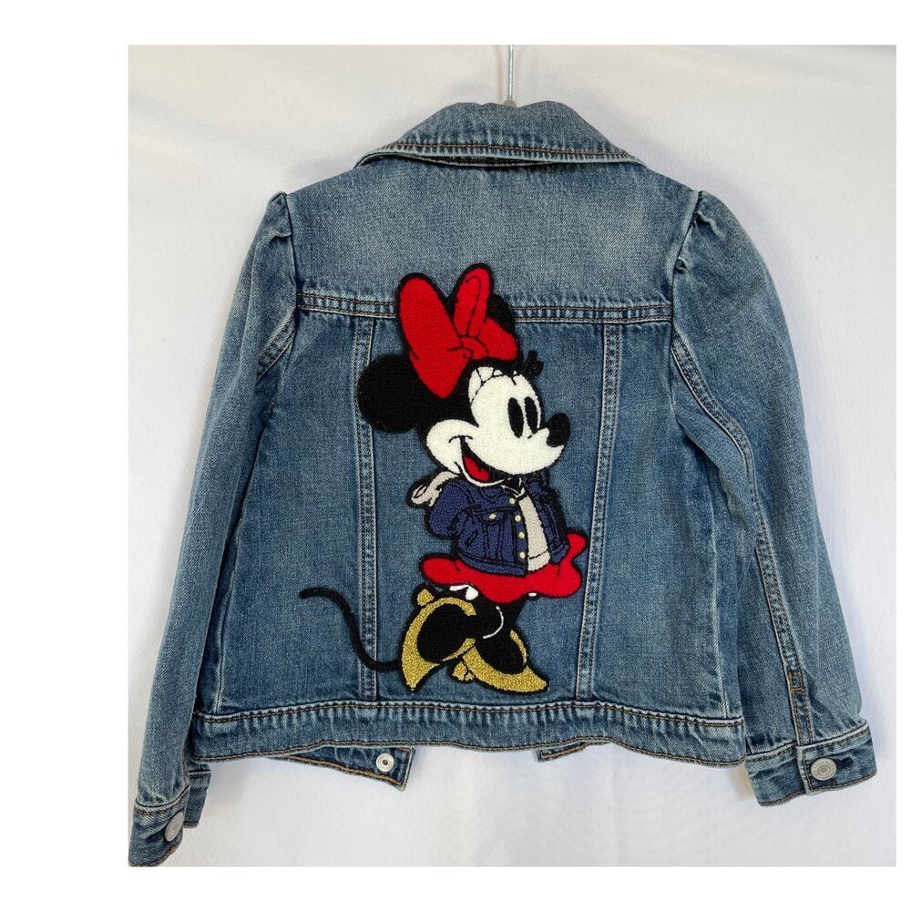 GAP Kids Blue Denim Jacket with Minnie Mouse Design